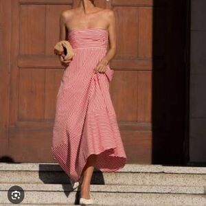 LUSANA Kaia poplin Ultra Strapless Maxi Dress NWTs sz M